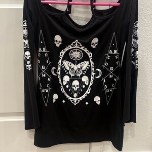 Killstar Black Occult Graphic Long Sleeve Top